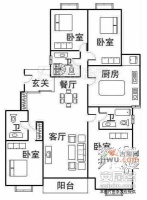 逸翠园4室2厅4卫229㎡户型图