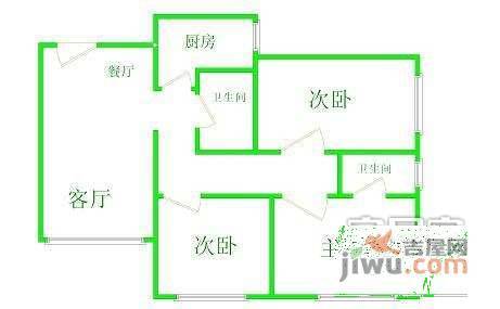 望春园3室1厅2卫135㎡户型图