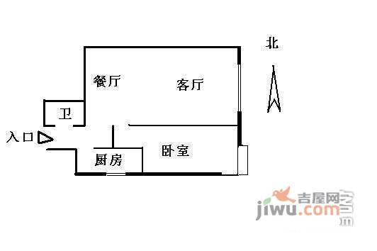 望春园1室1厅1卫78㎡户型图