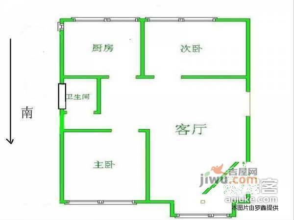 望春园2室1厅1卫105㎡户型图