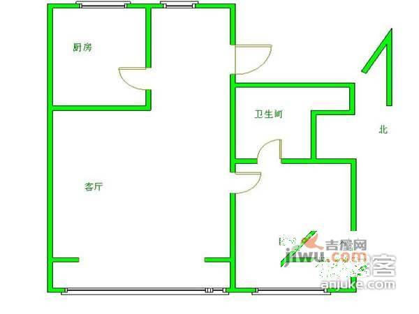 望春园1室1厅1卫78㎡户型图