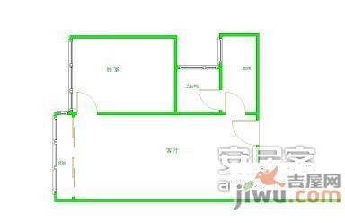 富力城1室1厅1卫68㎡户型图