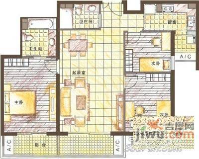 富力城3室2厅2卫160㎡户型图