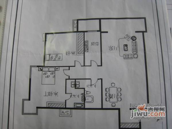 富力城2室2厅2卫106㎡户型图