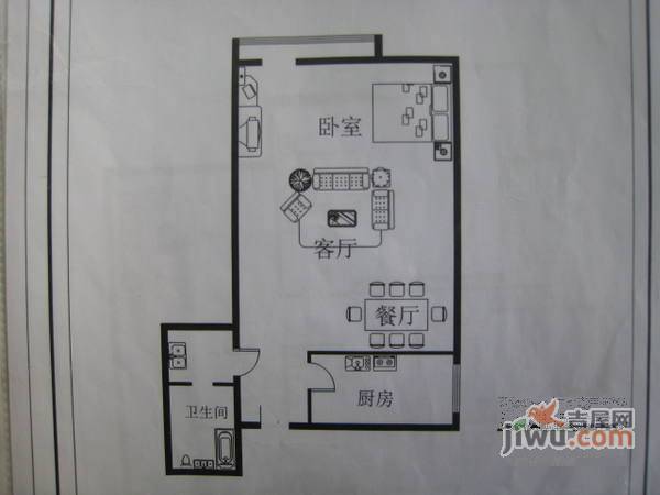 富力城1室0厅1卫62㎡户型图