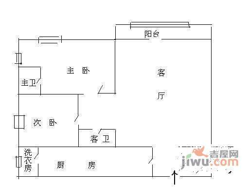 富力城2室2厅2卫106㎡户型图