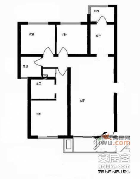 中海枫涟山庄3室2厅2卫138㎡户型图