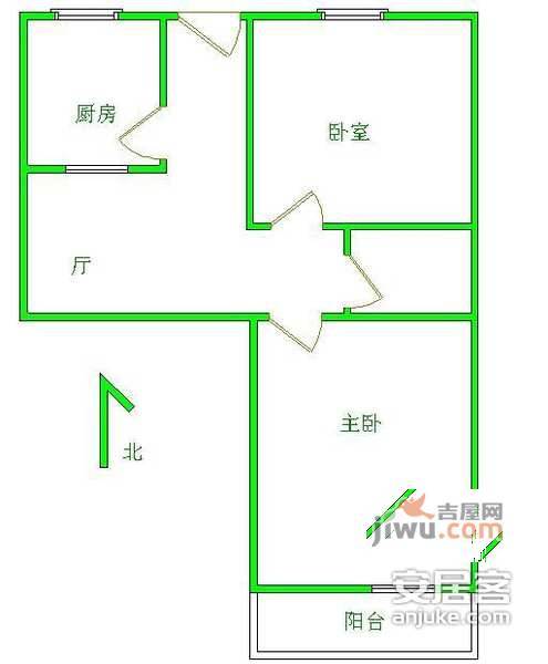 郝家湾小区3室1厅1卫69㎡户型图