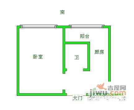 郝家湾小区1室1厅1卫户型图