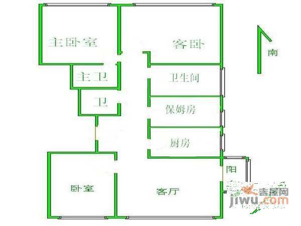 金宸国际公寓4室2厅3卫300㎡户型图