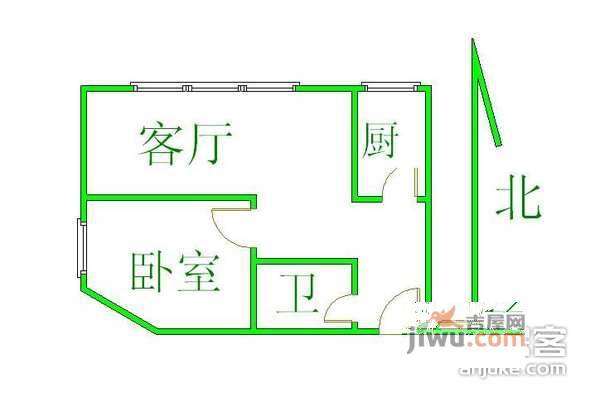 丽华苑1室1厅1卫74㎡户型图