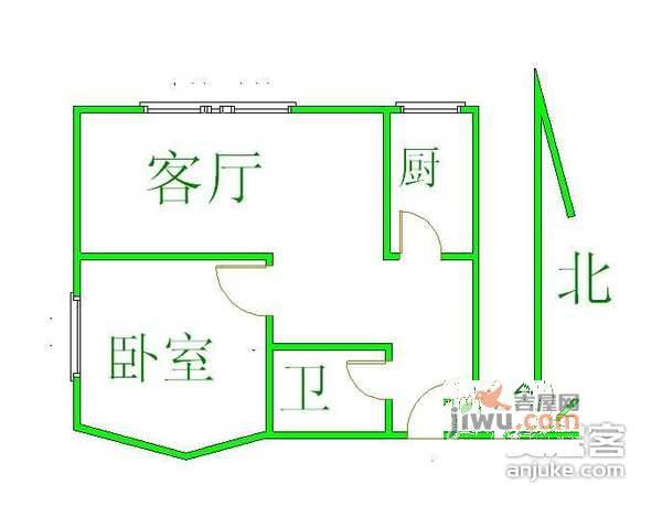 丽华苑1室1厅1卫74㎡户型图