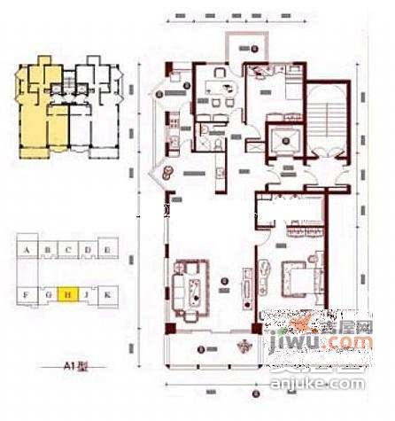 盈华盛嘉3室2厅2卫265㎡户型图