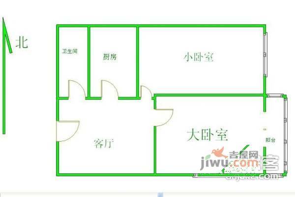 新风北里2室1厅1卫76㎡户型图