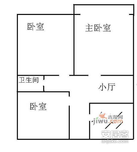 新风北里3室1厅1卫78㎡户型图