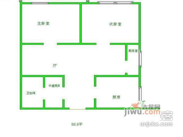 云起时珍宝花园2室1厅1卫79㎡户型图