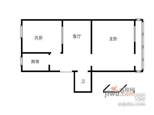 云起时珍宝花园2室1厅1卫79㎡户型图