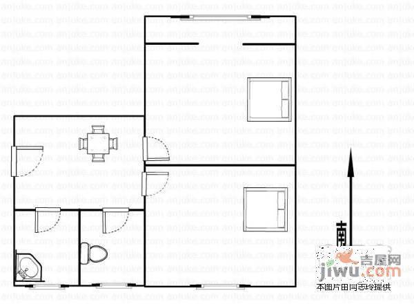 木樨地南里2室1厅1卫70㎡户型图