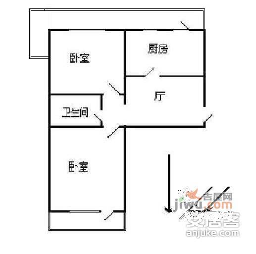 新融苑2室1厅1卫户型图