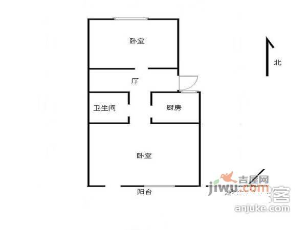 爱民里小区2室1厅1卫75㎡户型图