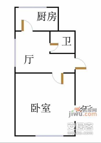 王府仓小区1室1厅1卫户型图