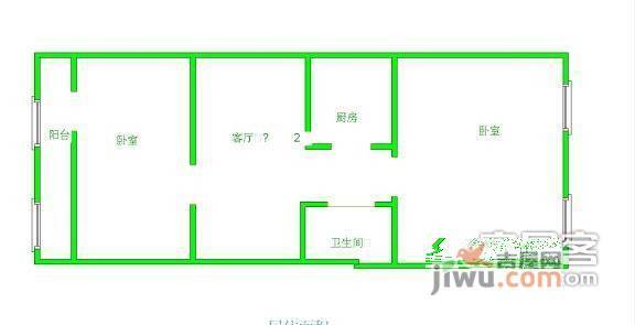 南营房1室1厅1卫40㎡户型图