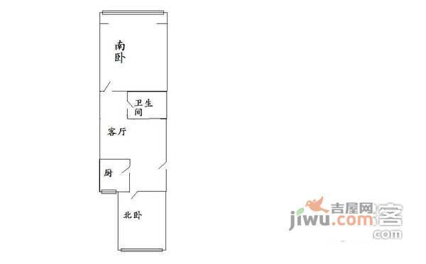 露园2室1厅1卫82㎡户型图