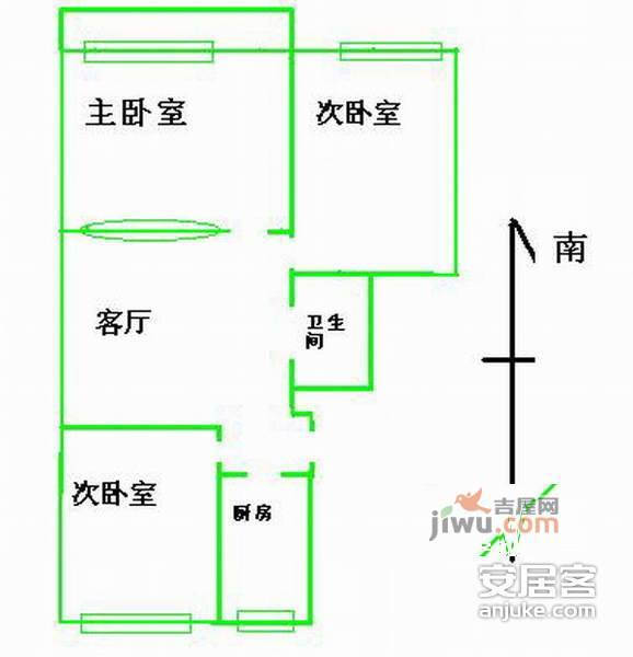 露园3室1厅1卫143㎡户型图