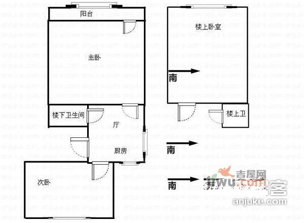 露园3室1厅1卫143㎡户型图