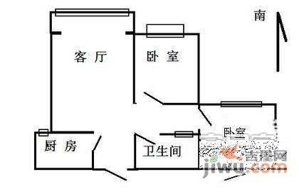 东潞苑1室1厅1卫76㎡户型图