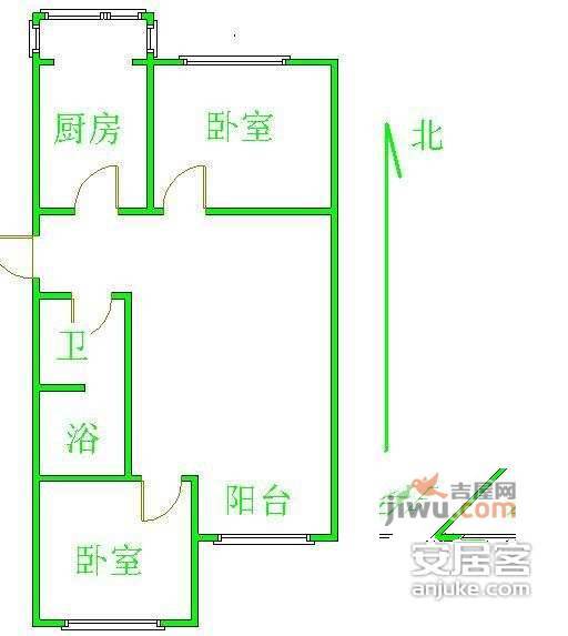 东逸佳苑2室2厅2卫89㎡户型图