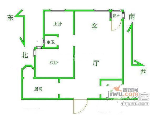 武夷花园月季园2室2厅2卫101㎡户型图