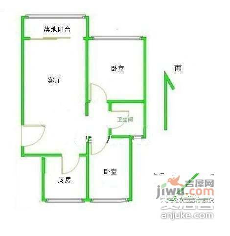 武夷花园月季园2室2厅2卫101㎡户型图