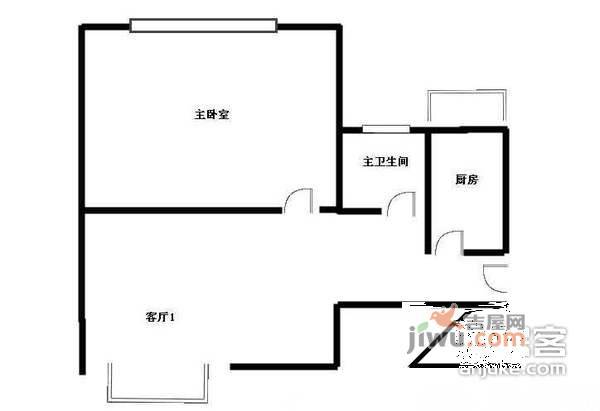 武夷花园1室1厅1卫67㎡户型图