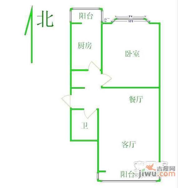 运乔嘉园1室1厅1卫78㎡户型图