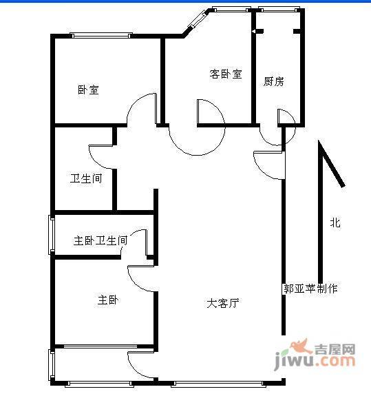 龙鼎园3室2厅2卫150㎡户型图