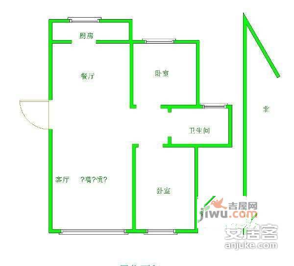 龙鼎园2室1厅2卫户型图