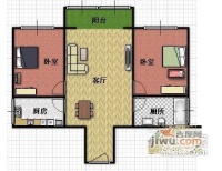 运河明珠家园2室1厅1卫106㎡户型图