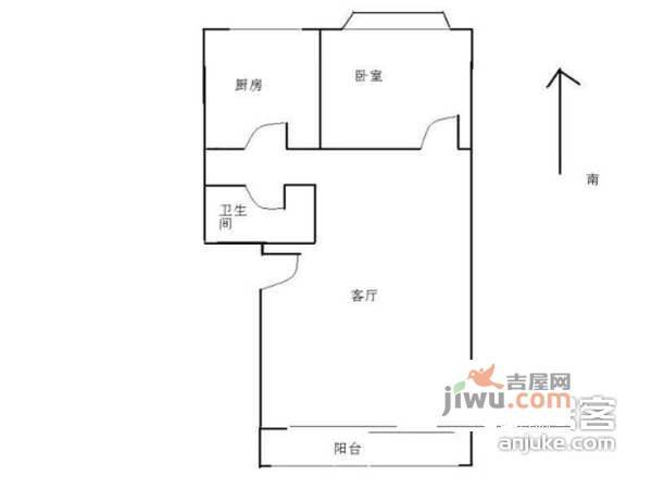 耿庄家园1室1厅1卫户型图