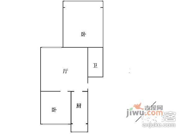 徐辛庄2室1厅1卫户型图