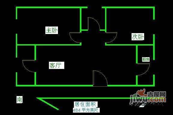 西富河园4号院2室2厅1卫113㎡户型图