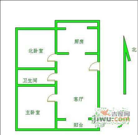 永顺南里1号院2室1厅1卫户型图