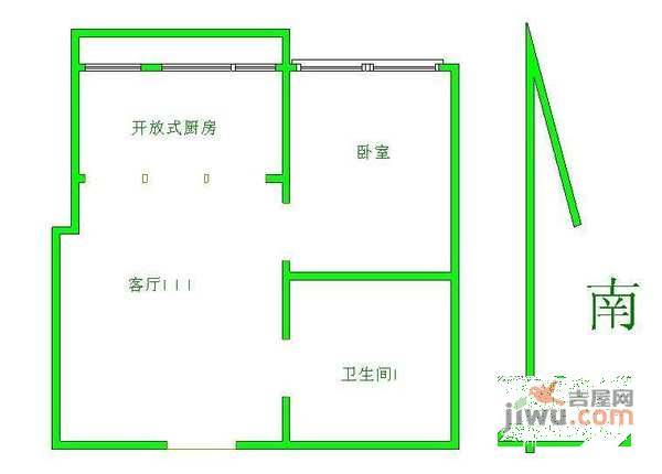 翠屏里1室1厅1卫64㎡户型图