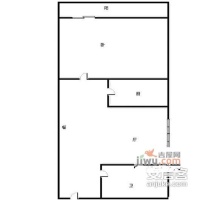 西总屯1室1厅1卫58㎡户型图