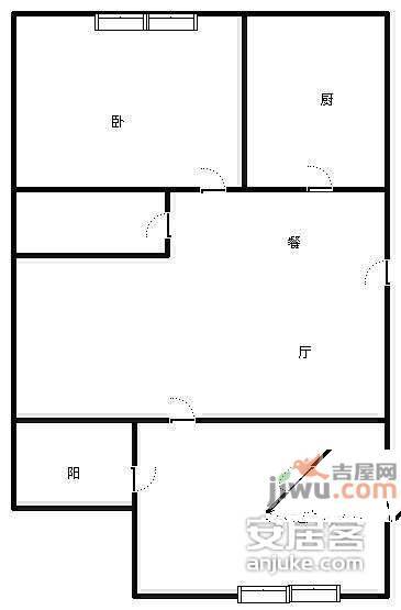 翠屏南里2室2厅1卫100㎡户型图