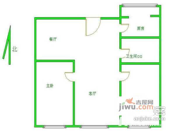 翠屏南里2室1厅1卫93㎡户型图