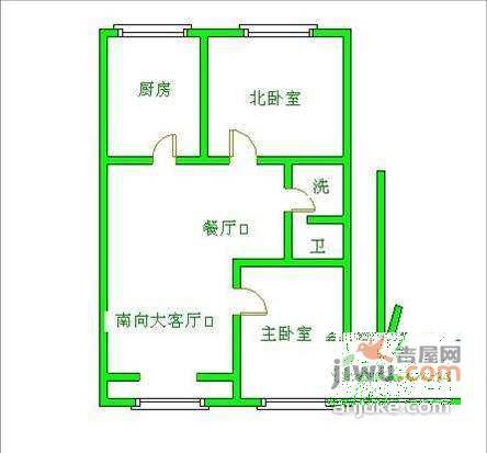 达富苑小区2室1厅1卫104㎡户型图