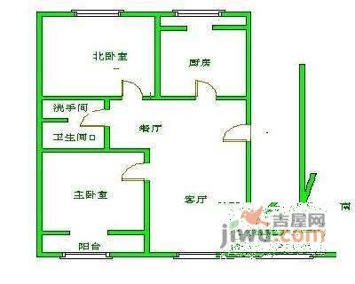 达富苑小区2室2厅1卫100㎡户型图