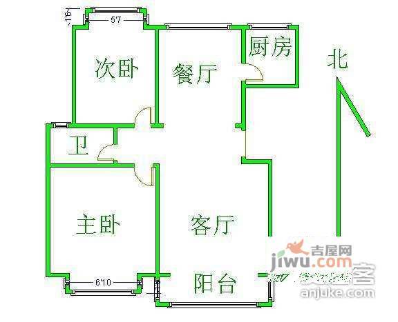 世纪星城三期2室2厅1卫190㎡户型图