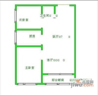 财富东方2室1厅1卫100㎡户型图